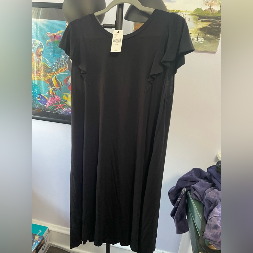 Soft black shift dress